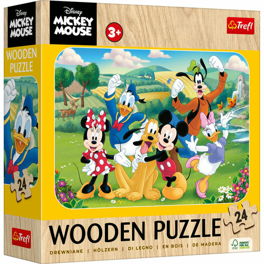 Trefl Holz Puzzle Junior - Micky Maus and Friends, Kinderpuzzle, Kinder, 24 Teile, 20278