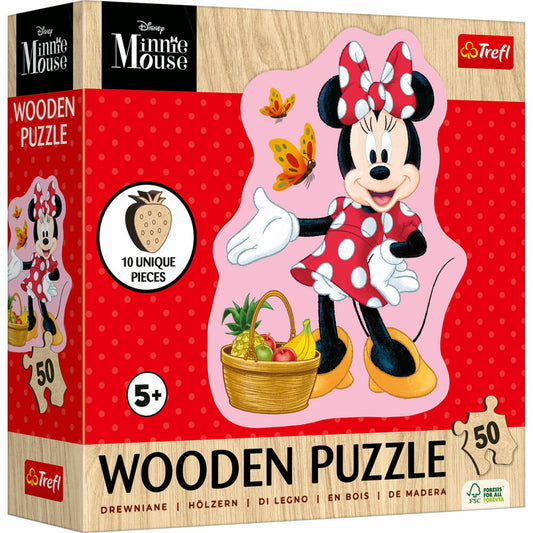 Trefl Holz Puzzle Junior - Minnie Maus, Kinderpuzzle, Kinder, 50 Teile, 20279