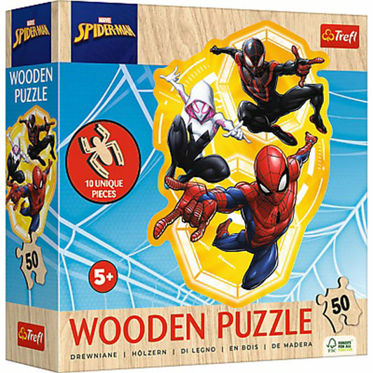Trefl Holz Puzzle Junior - Marvel Spiderman, Kinderpuzzle, Kinder, 50 Teile, 20280