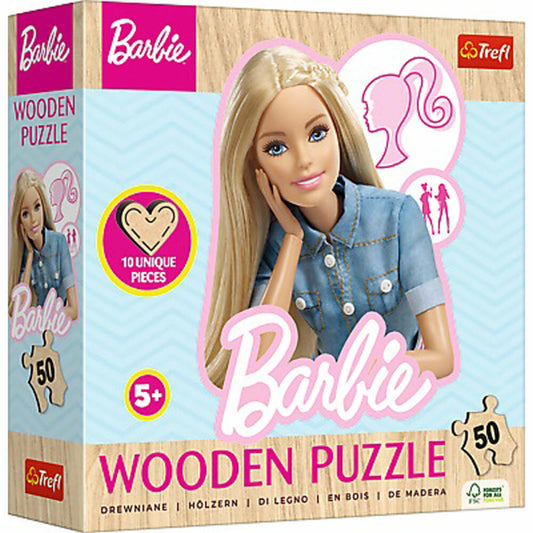 Trefl Holz Puzzle Junior - Barbie, Kinderpuzzle, Kinder, 50 Teile, 20282
