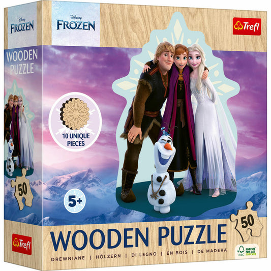 Trefl Holz Puzzle Junior - Disney Frozen, Kinderpuzzle, Kinder, 50 Teile, 20283