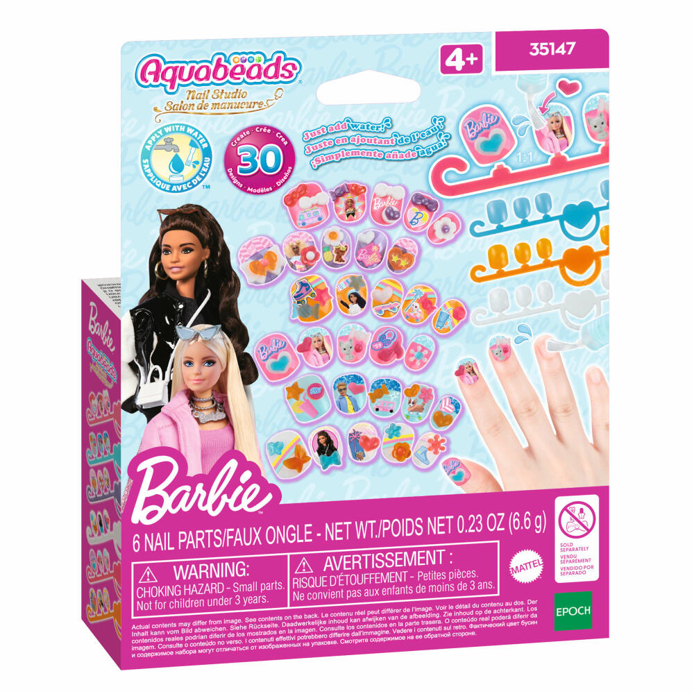Aquabeads Barbie Nagelstudio Nachfüllset, Bastelperlen, Basteln, Perlen, Kinder, 35147