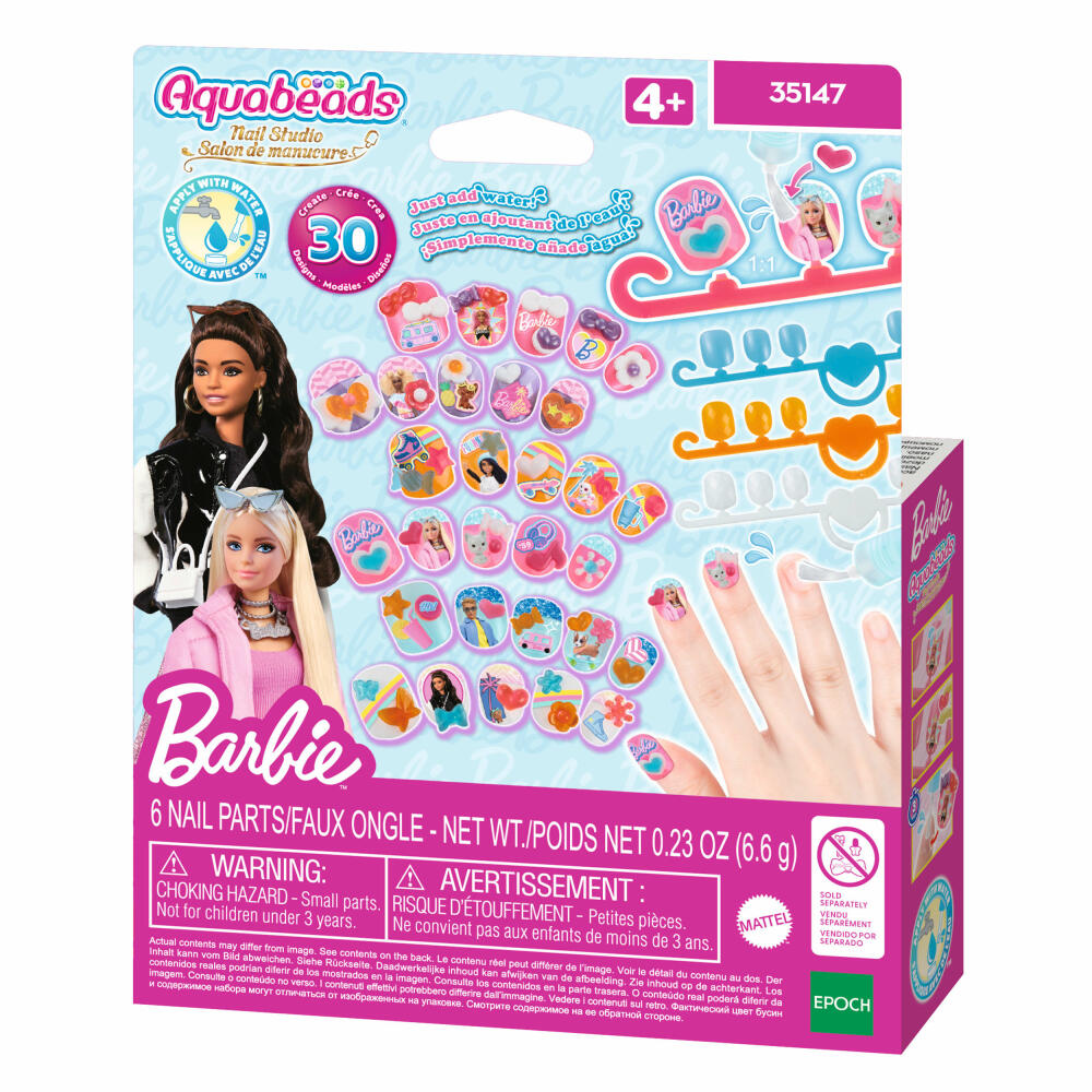 Aquabeads Barbie Nagelstudio Nachfüllset, Bastelperlen, Basteln, Perlen, Kinder, 35147