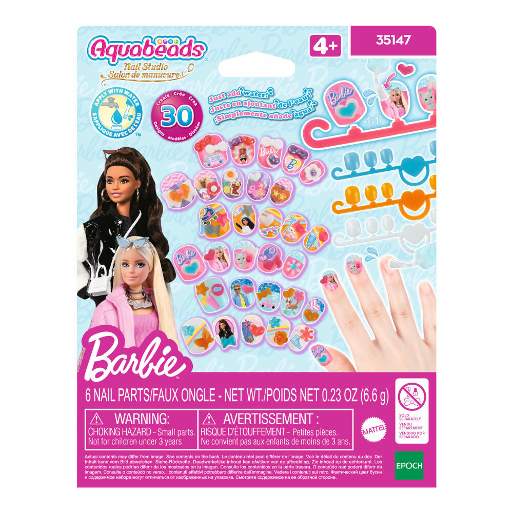 Aquabeads Barbie Nagelstudio Nachfüllset, Bastelperlen, Basteln, Perlen, Kinder, 35147