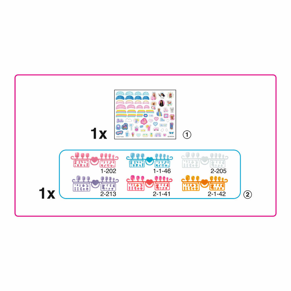 Aquabeads Barbie Nagelstudio Nachfüllset, Bastelperlen, Basteln, Perlen, Kinder, 35147