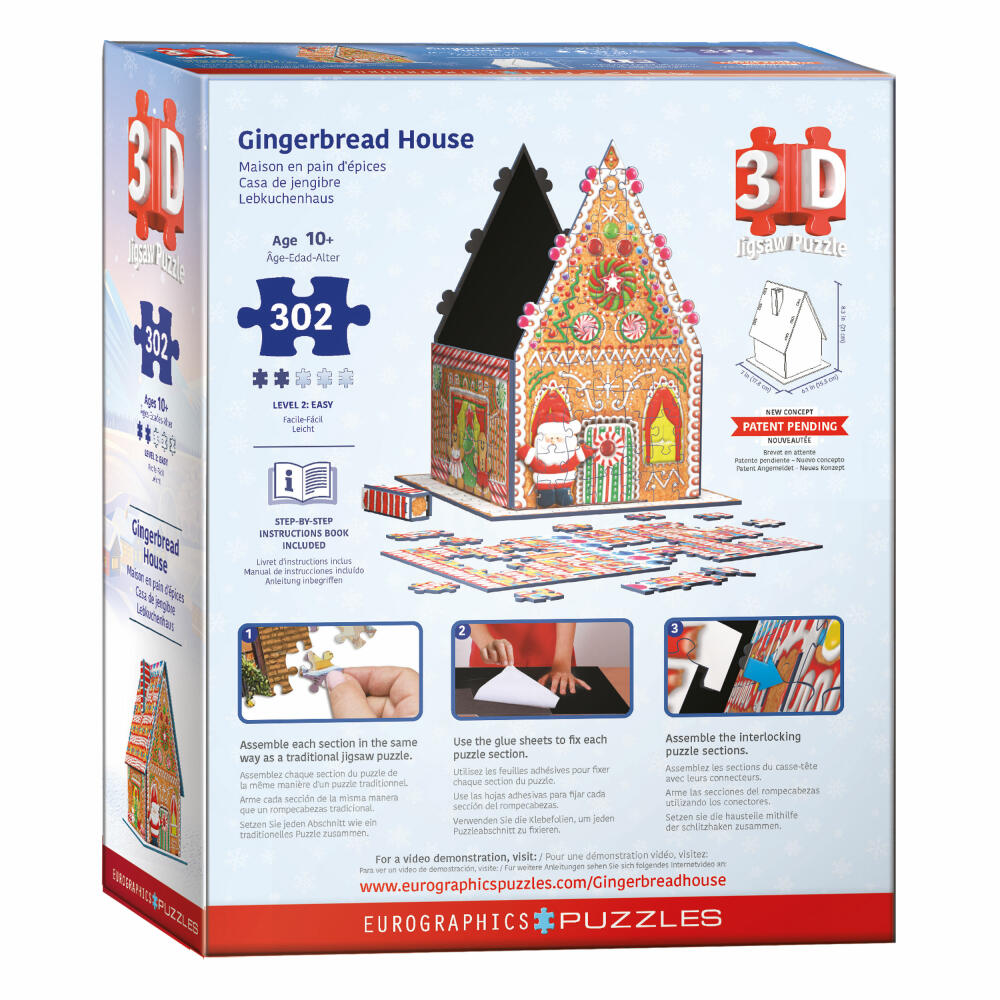 Eurographics 3D-Puzzle Lebkuchenhaus, 302 Teile, 15 x 17.7 cm, 9905-6043