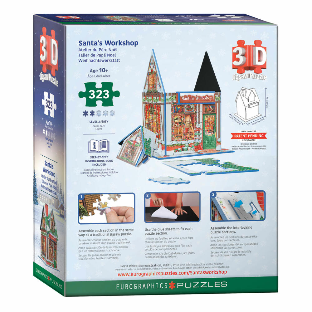 Eurographics 3D-Puzzle Nikolaus Werkstatt, 323 Teile, 21.6 x 14.7 cm, 9905-6044