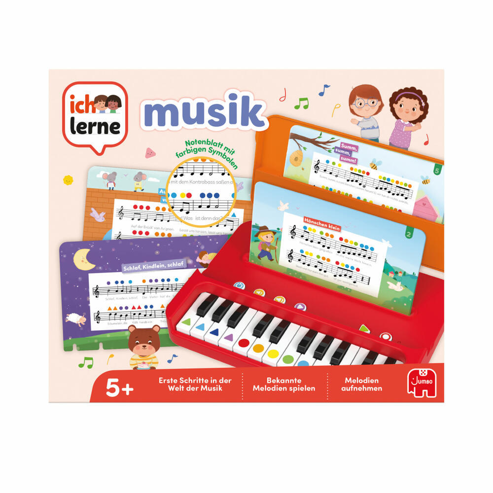 Jumbo Spiele Ich lerne Musik, Lernspiel, Klavier, Kinder Spiel, ab 5 Jahren, 1110100443
