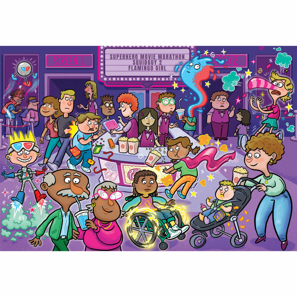 Jumbo Wasgij Junior 2 - Popcorn - Power!, Kinderpuzzle, Kinder Puzzle, 240 Teile, 1110100807