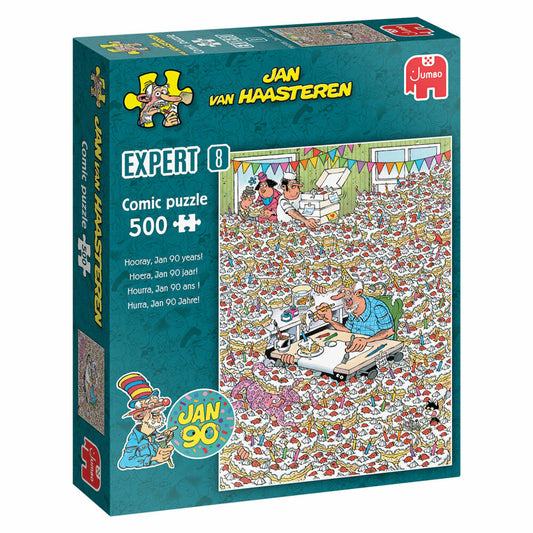 Jumbo Jan van Haasteren Expert 8 Hurra, Jan 90 Jahre!, Comic Puzzle, Erwachsenenpuzzle, 500 Teile, 1110100812
