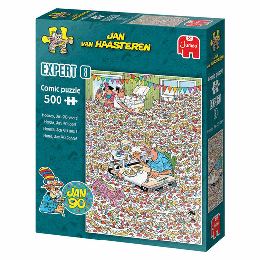 Jumbo Jan van Haasteren Expert 8 Hurra, Jan 90 Jahre!, Comic Puzzle, Erwachsenenpuzzle, 500 Teile, 1110100812
