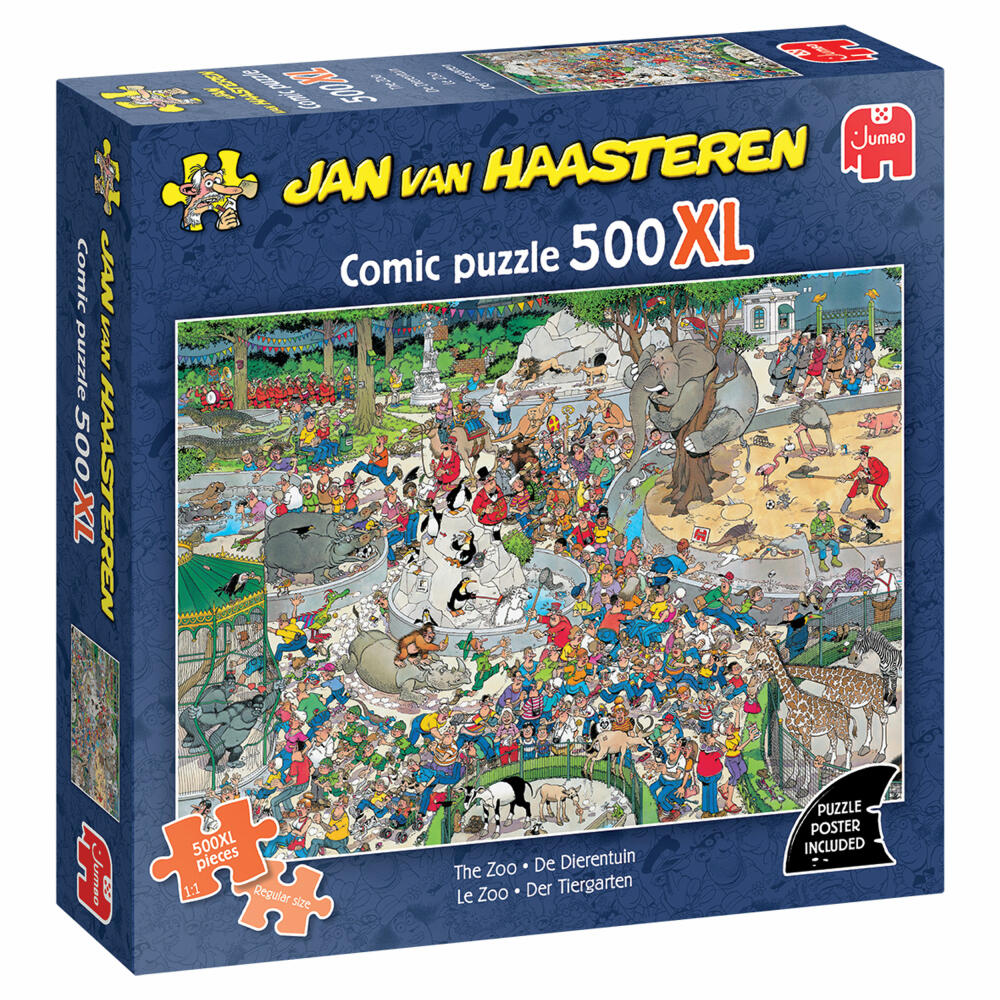 Jumbo Jan van Haasteren Der Tiergarten, Puzzle, Erwachsenenpuzzle, 500 Teile XL, 1110100919