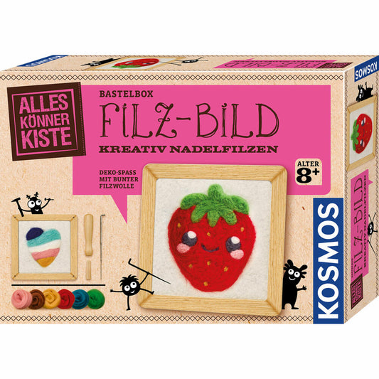 KOSMOS AllesKönnerKiste Filz-Bild, Nadelfilzen, Filzwolle, Kreativset, ab 8 Jahren, 605704