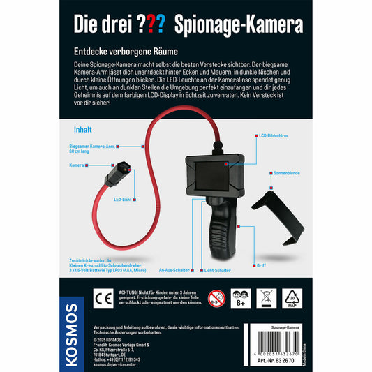 KOSMOS Die drei ??? Spionage-Kamera, Detektiv Ausrüstung, Spielzeug, Kinder, ab 8 Jahren, 632670