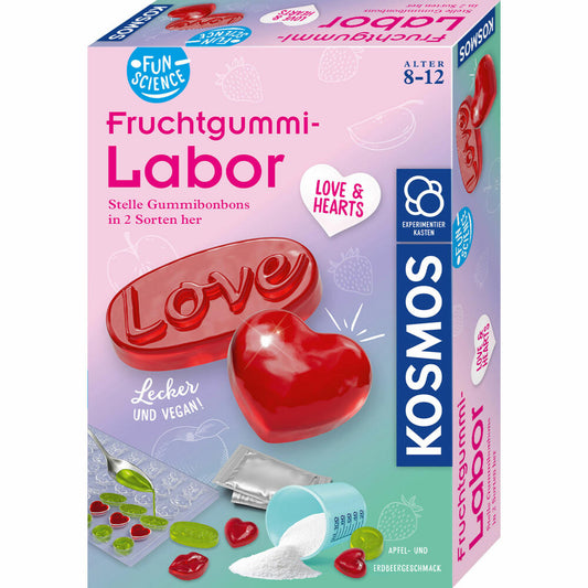 KOSMOS Fun Science Fruchtgummi Labor Love & Hearts, DIY, Experimentierset, Vegan, 654344