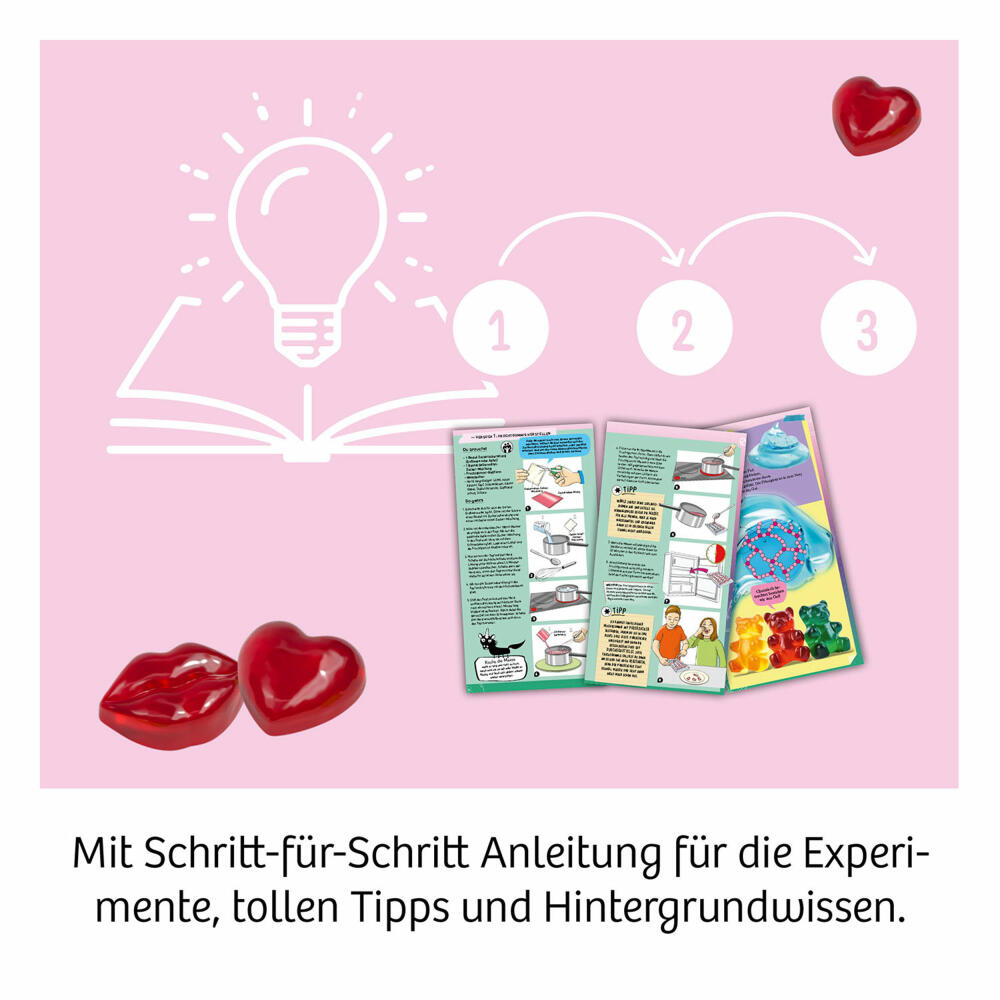 KOSMOS Fun Science Fruchtgummi Labor Love & Hearts, DIY, Experimentierset, Vegan, 654344