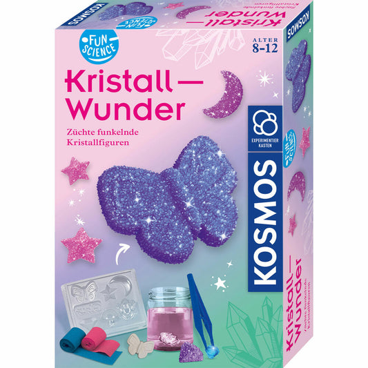 KOSMOS Fun Science Kristall-Wunder, Kristallfiguren, Experimentierset, ab 8 Jahren, 654368