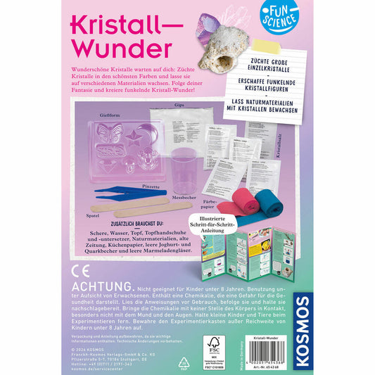 KOSMOS Fun Science Kristall-Wunder, Kristallfiguren, Experimentierset, ab 8 Jahren, 654368