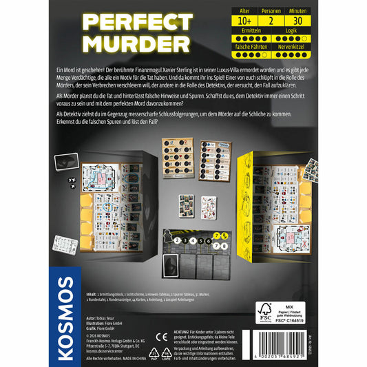 KOSMOS Perfect Murder, Duellspiel, Deduktionsspiel, für 2 Personen, ab 10 Jahren, 684921
