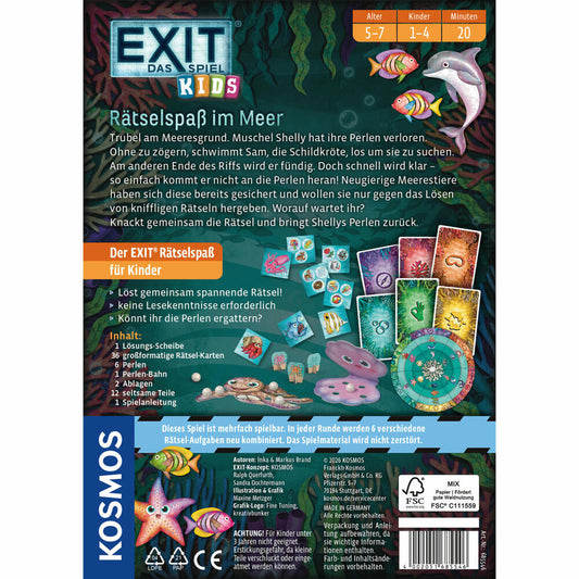 KOSMOS EXIT Kids Rätselspaß im Meer, Rätselspiel, Kinderspiel, Escape Room Spiel, ab 5 Jahren, 685546