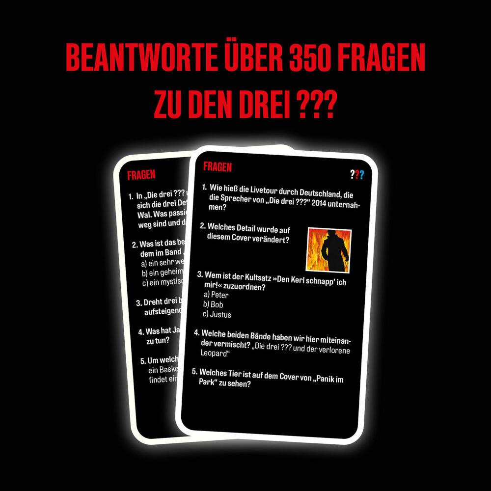 KOSMOS Die drei ??? Das kooperative Fan-Quiz, Quizspiel, Rätselspiel, Kartenspiel, ab 10 Jahren, 685553