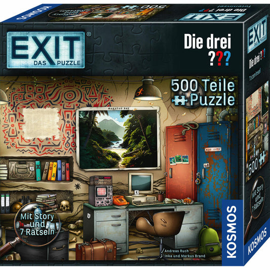 KOSMOS EXIT Das Puzzle Die drei ??? Toteninsel, Rätselspiel, Storypuzzle, ab 10 Jahren, 685737
