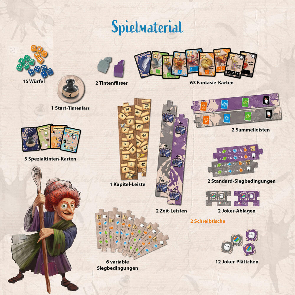 KOSMOS Fantasy Ink, Taktikspiel, Kartenspiel, Gesellschaftsspiel, für 2 Spieler, ab 10 Jahren, 685799