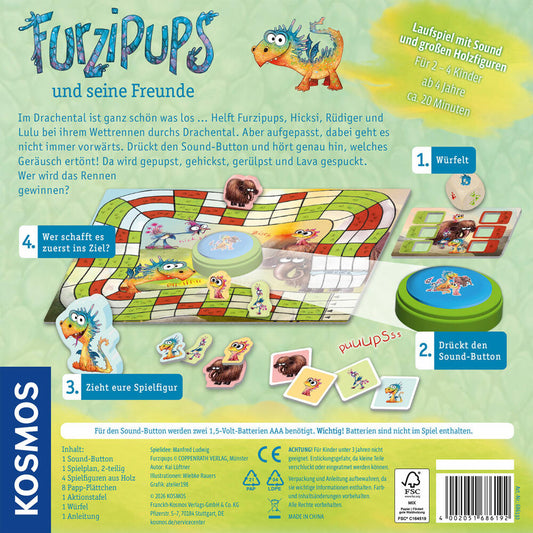 KOSMOS Furzipups und seine Freunde, Würfel-Laufspiel, Brettspiel, Kinderspiel, ab 4 Jahren, 686192