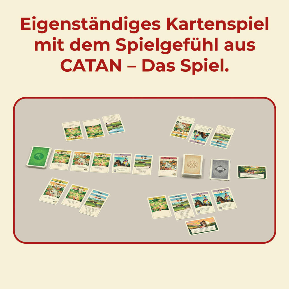 KOSMOS CATAN Das Kartenspiel, Gesellschaftsspiel, Familienspiel, Eigenständiges Spiel, ab 10 Jahren, 687243