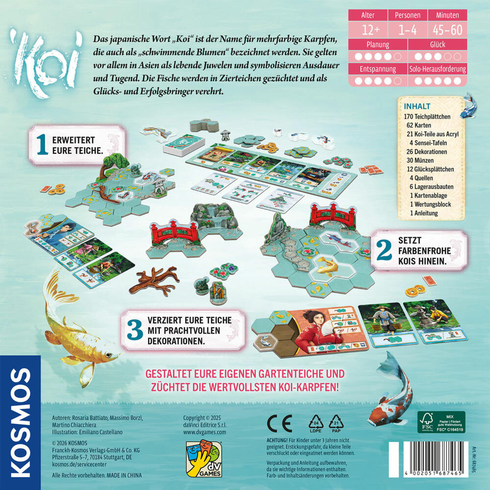 KOSMOS Koi, Kennerspiel, Taktikspiel, Gesellschaftsspiel, ab 12 Jahren, 687465
