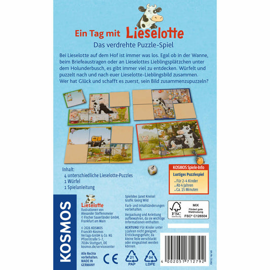 KOSMOS Ein Tag mit Lieselotte, Puzzle-Spiel, Würfelspiel, Kinderspiel, ab 4 Jahren, 712792