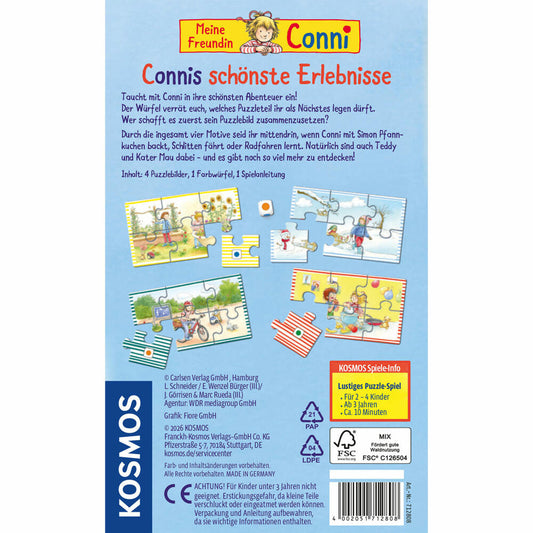 KOSMOS Connis schönste Erlebnisse, Puzzlespiel, Würfelspiel, Kinderspiel, ab 3 Jahren, 712808