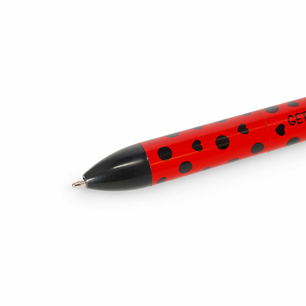 Legami Click&Clack Two-Colour Ballpoint Pen Ladybug, Zweifarbiger Kugelschreiber, Stift, Marienkäfer, CLICK0030