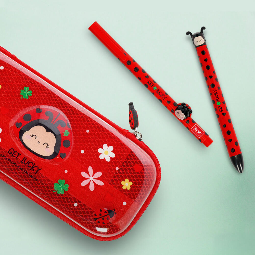 Legami Click&Clack Two-Colour Ballpoint Pen Ladybug, Zweifarbiger Kugelschreiber, Stift, Marienkäfer, CLICK0030