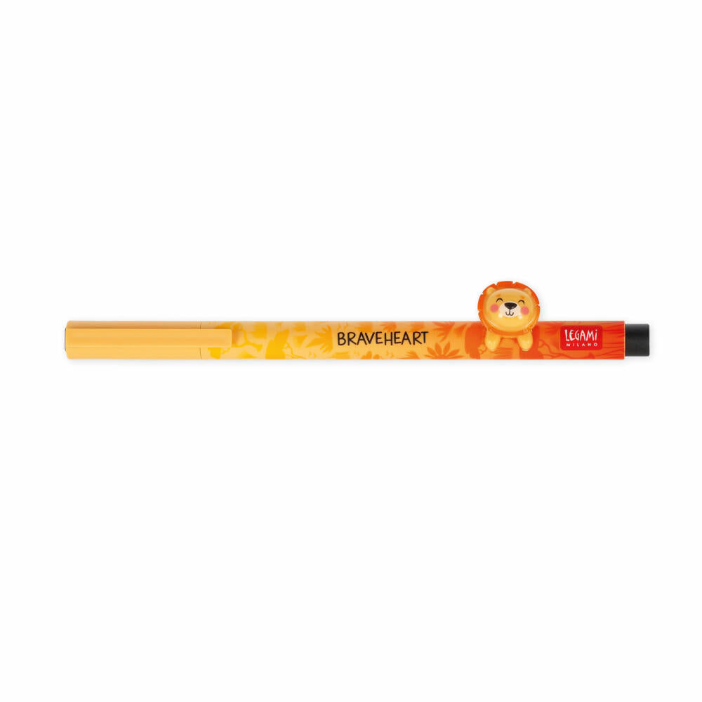 Legami Gel Pen Lovely Friends Lion, mit Tierdeko, Gelstift, Gelschreiber, Stift, CPP0013
