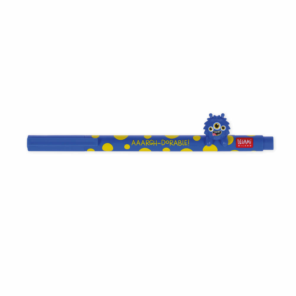 Legami Gel Pen Lovely Friends Monster, mit Tierdeko, Gelstift, Gelschreiber, Stift, CPP0014