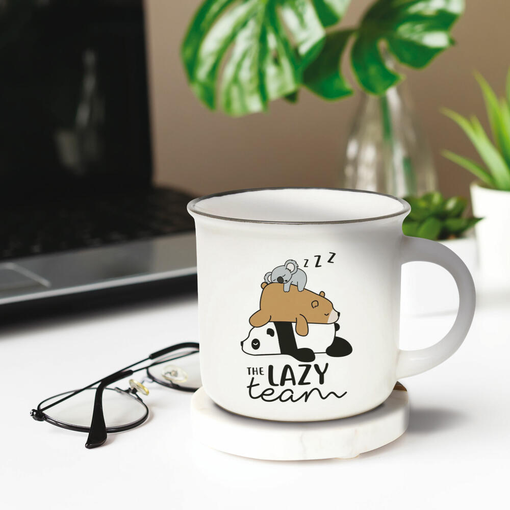 Legami Cup-Puccino Mug Lazy Team, Kaffeetasse, Tasse, Becher, New Bone China, 350 ml, CUP0018