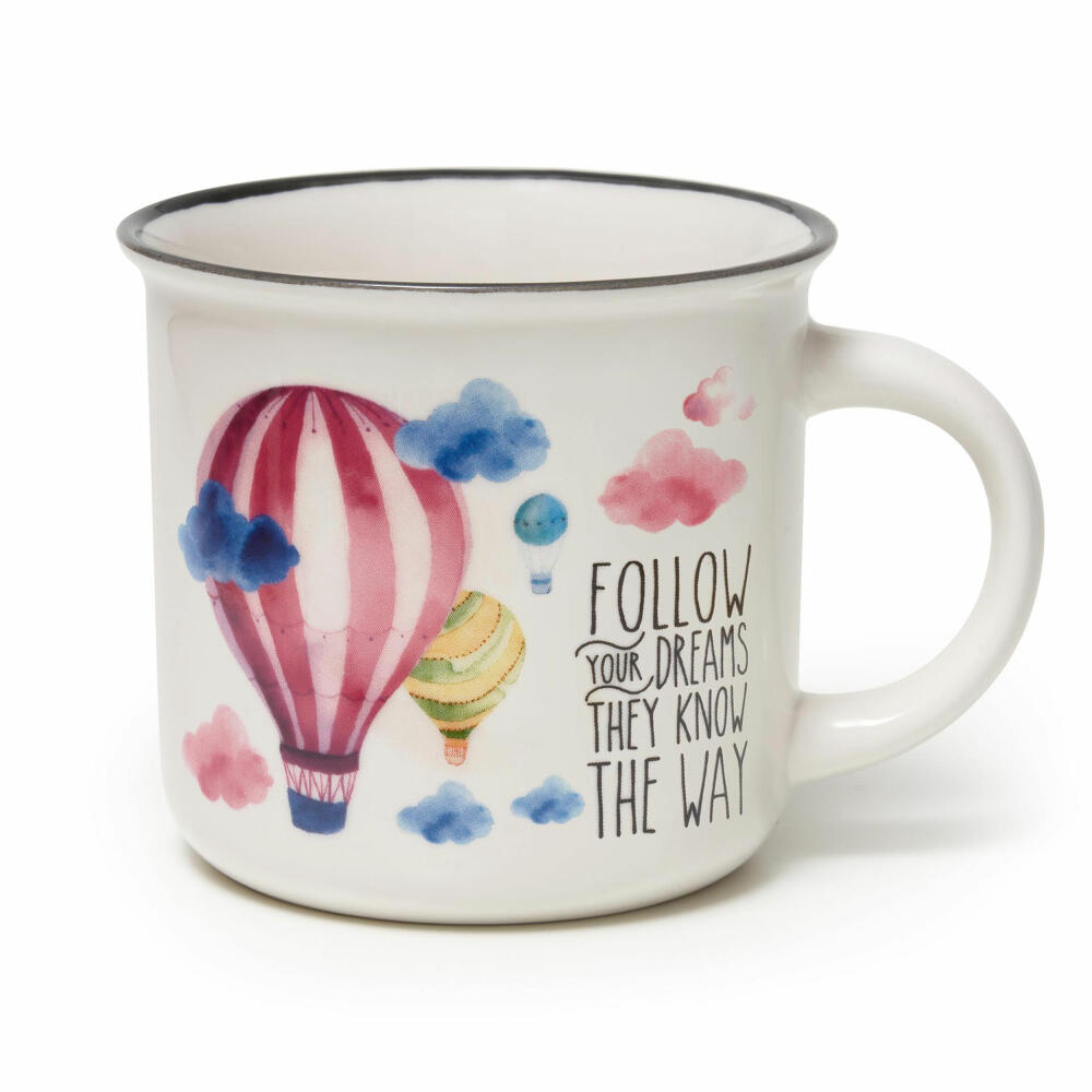 Legami Cup-Puccino Mug Air Balloon, Kaffeetasse, Tasse, Becher, New Bone China, 350 ml, CUP0042