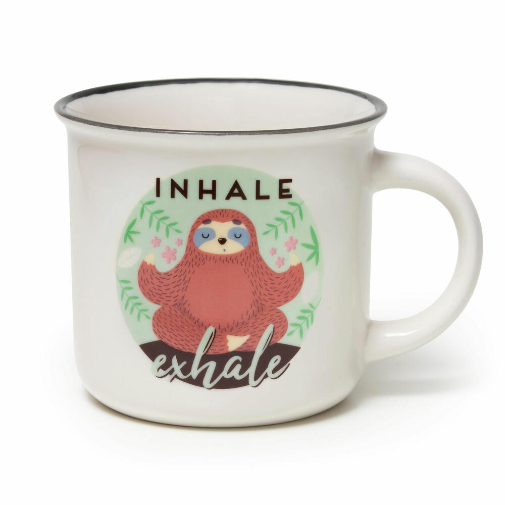 Legami Cup-Puccino Mug Sloth Inhale Exhale, Kaffeetasse, Tasse, Becher, New Bone China, 350 ml, CUP0055