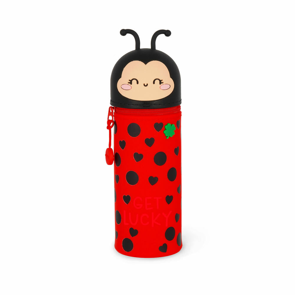 Legami Kawaii 2-in-1 Silicone Pencil Case Ladybug Get Lucky, Federmäppchen, Mäppchen, Stiftehalter, KA0024