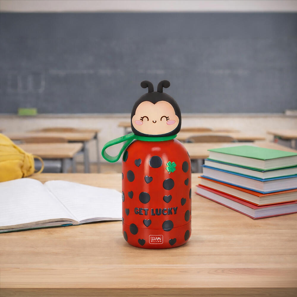 Legami Hot&Cold BFF Kids Bottle Ladybug, Thermoflasche, Isoflasche, Trinkflasche, Kinder, Marienkäfer, 310 ml, KSSB0011