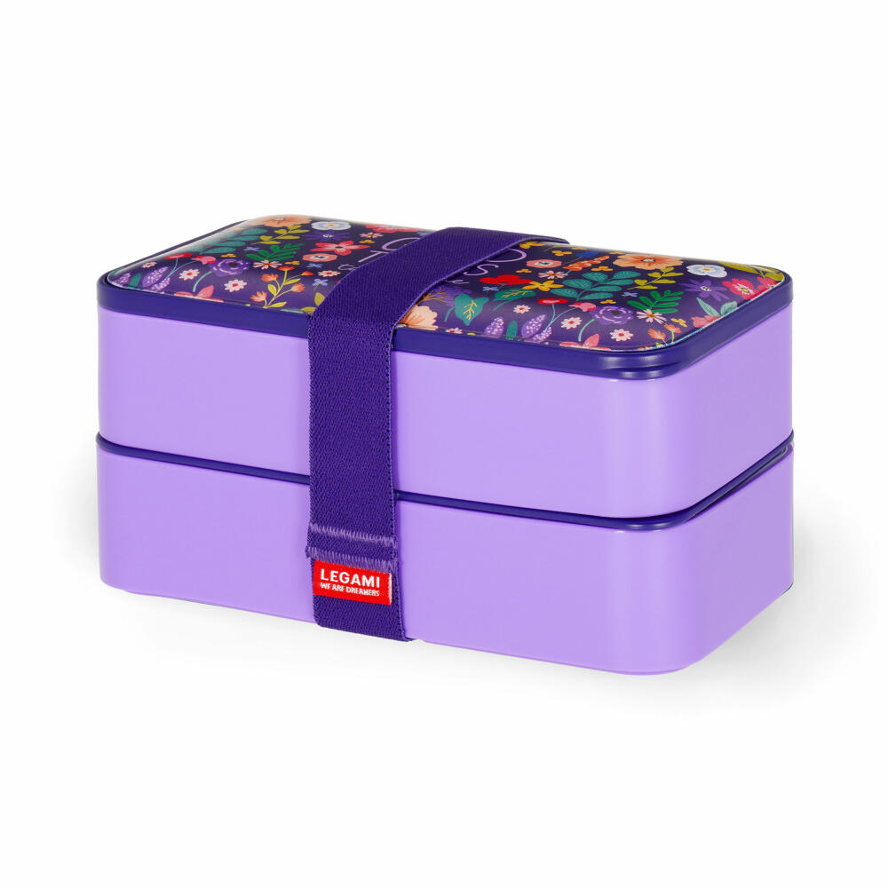 Legami Lunch Box Flowers, mit herausnehmbarem Behälter, Brotdose, Frühstücksdose, 1.2 L, LBD0004