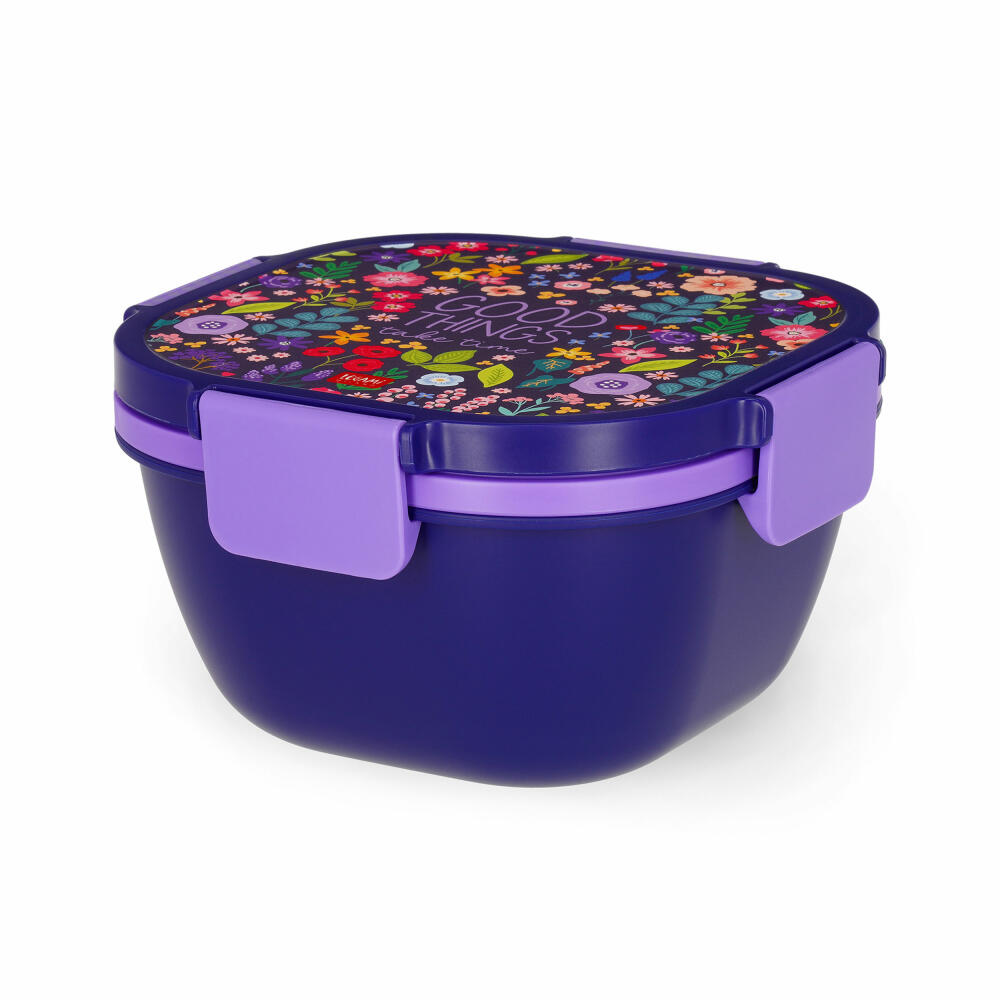 Legami Lunch Box Flowers, mit herausnehmbarem Behälter, Brotdose, Frühstücksdose, 1.7 L, LBS0004