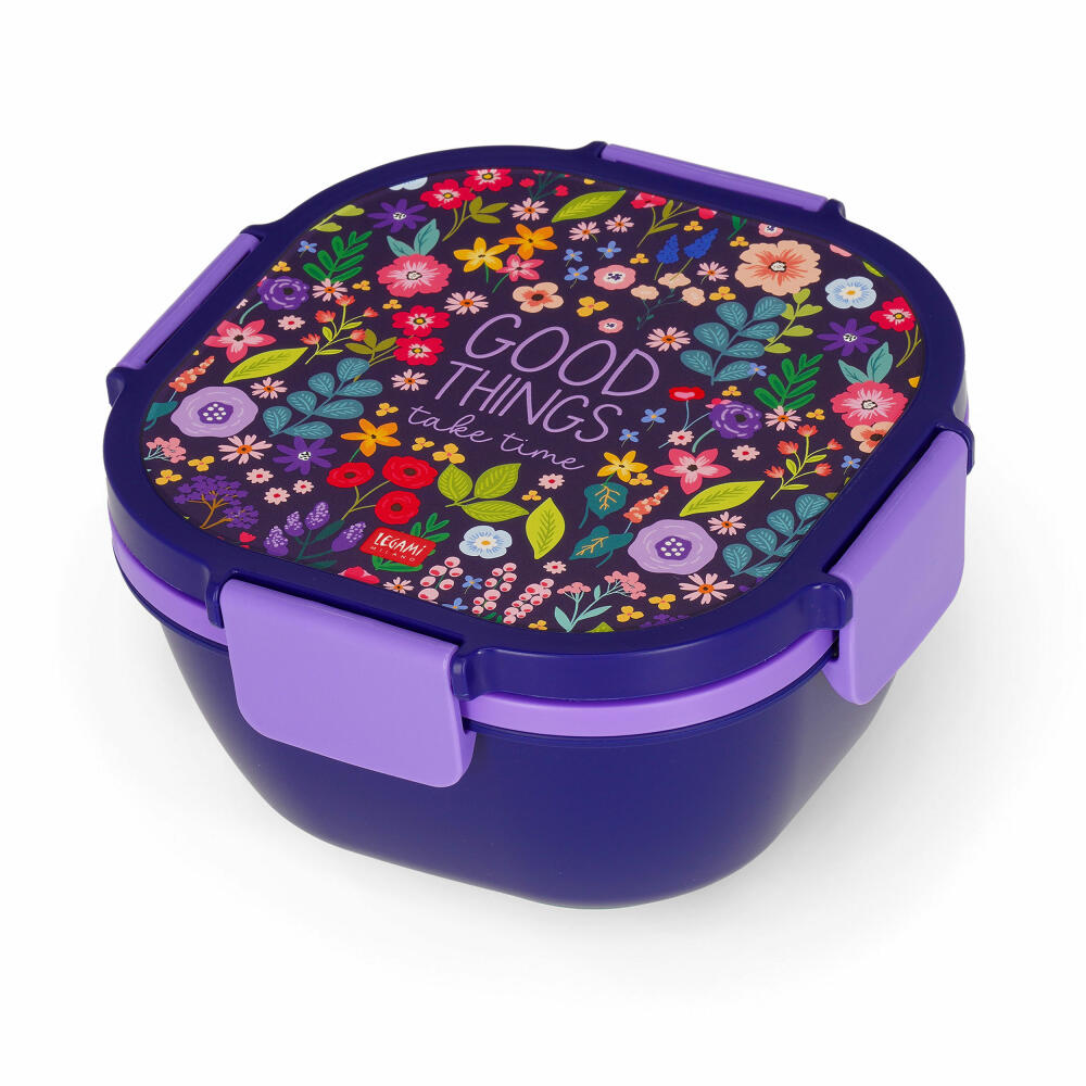 Legami Lunch Box Flowers, mit herausnehmbarem Behälter, Brotdose, Frühstücksdose, 1.7 L, LBS0004