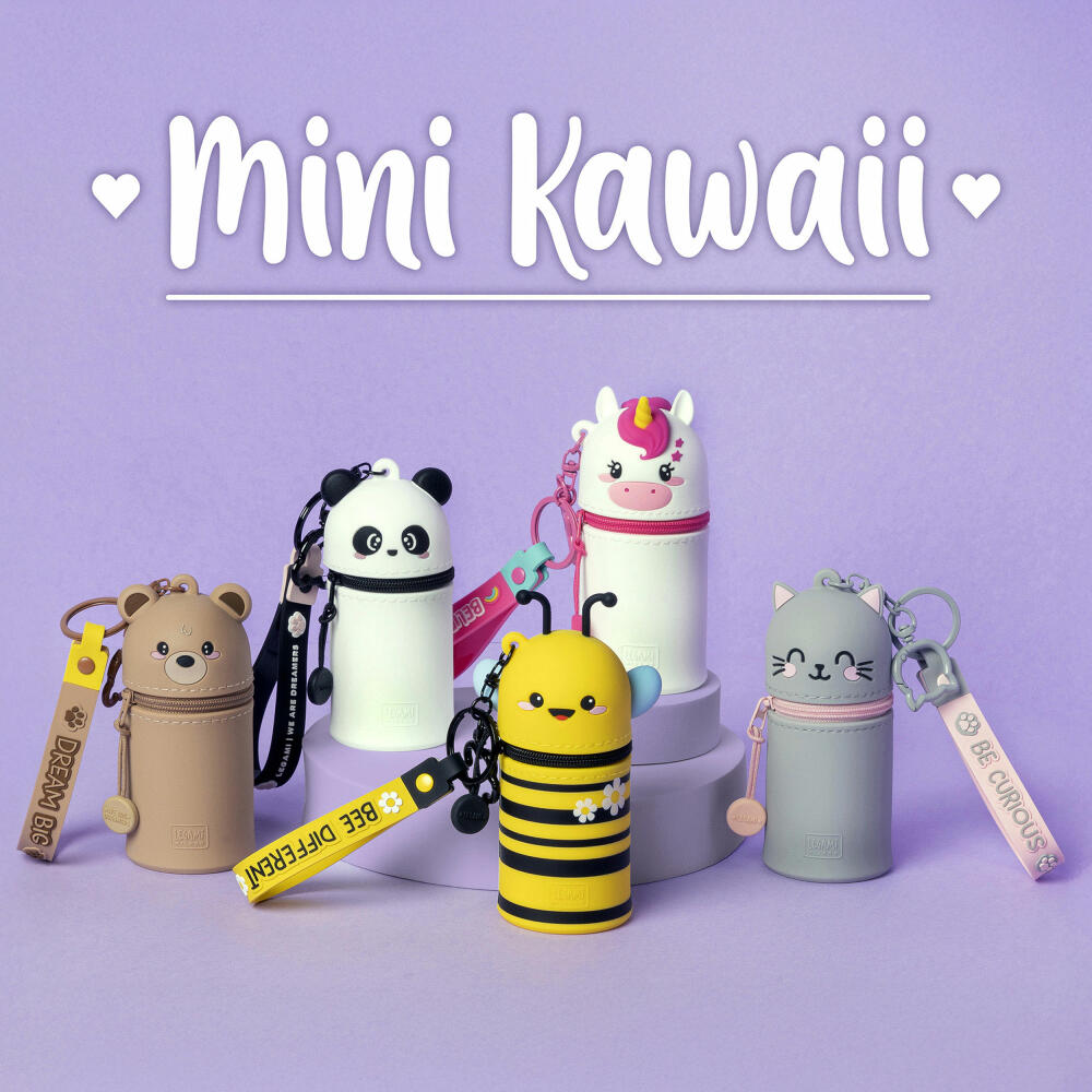 Legami Mini Kawaii Coin Purse With Key Ring Unicorn, Schlüsselanhänger, Münztasche, MKAW0003