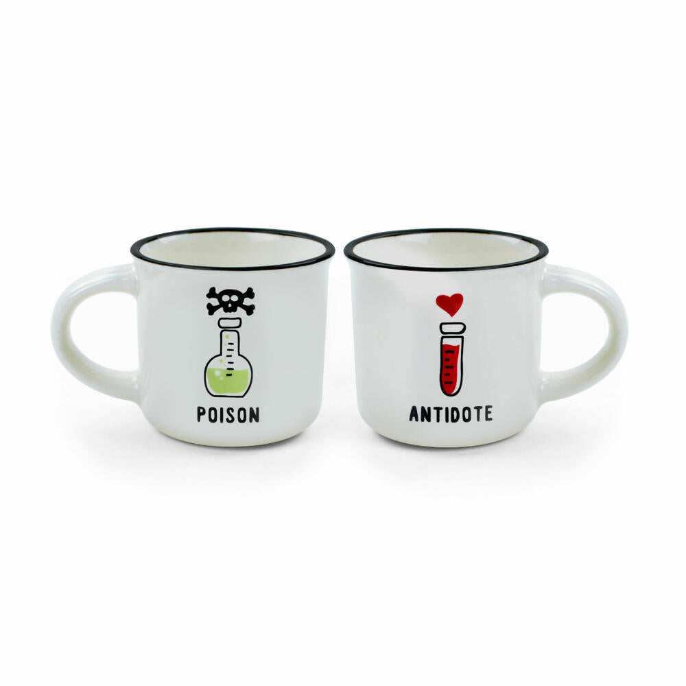 Legami Espresso For Two 2 Coffee Mugs Poison And Antidote, 2-tlg., Espressotasse, Tasse, 50 ml, MM0007