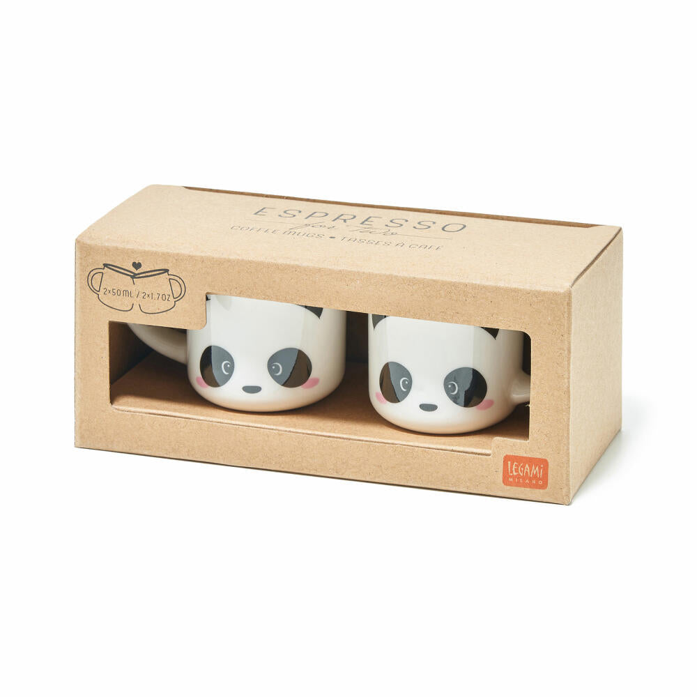 Legami Espresso For Two 2 Coffee Mugs Panda, 2-tlg., Espressotasse, Tasse, 50 ml, MM0011