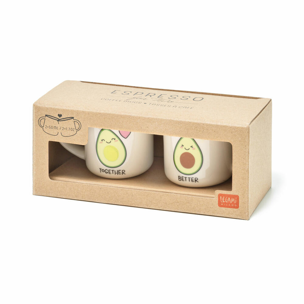 Legami Espresso For Two 2 Coffee Mugs Avocado, 2-tlg., Espressotasse, Tasse, 50 ml, MM0016