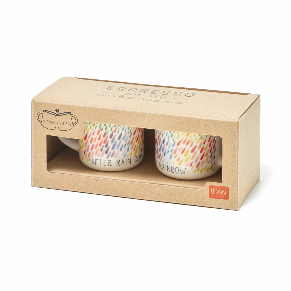Legami Espresso For Two 2 Coffee Mugs After Rain, 2-tlg., Espressotasse, Tasse, 50 ml, MM0017