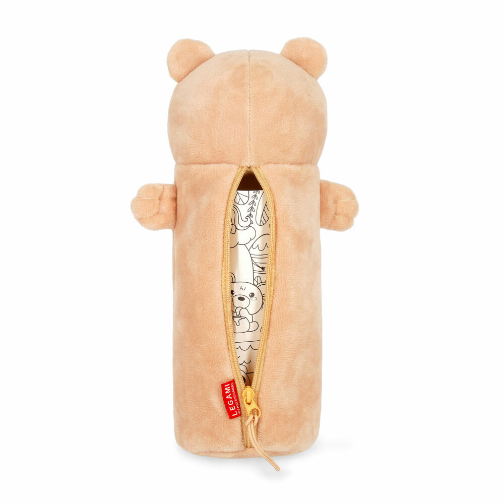 Legami Super Soft Plush Pencil Case Teddy Bear, flauschiges Federmäppchen, Mäppchen, Teddybär, PPC0002